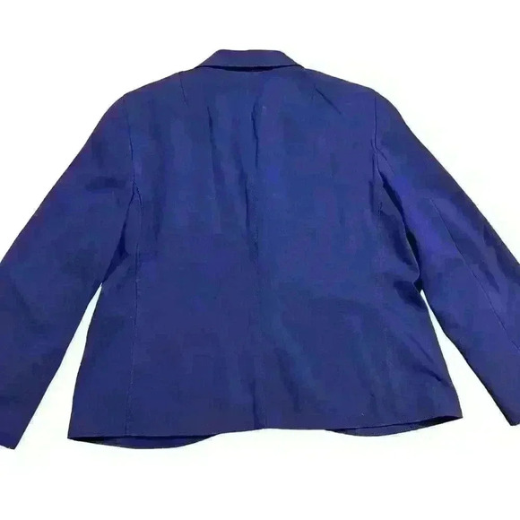 AKRIS Punto Women’s Soft Knit Blazer Size US 8 Purple Blue Stretch Comfort - Picture 2 of 8